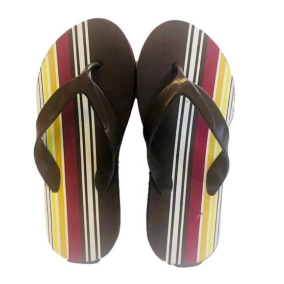 Quicksilver Flip Flop Sandals Womens 7-8 Boho Summer Beach Striped Swim Sand - Picture 1 of 8